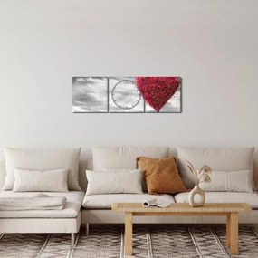 Obraz - Srdce korunou stromu (s hodinami) (90x30 cm)