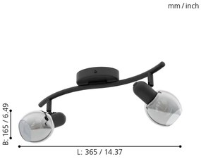 Eglo 98625 - Bodové svietidlo POLLICA 2xE14/28W/230V