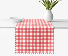 Goldea behúň na stôl teflónový - červené kocky 50x180 cm