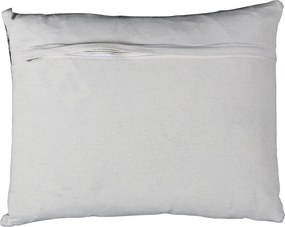 Bielo-čierny kožený vankúš s výrazným stehom Stitch Cow - 35*45*15cm