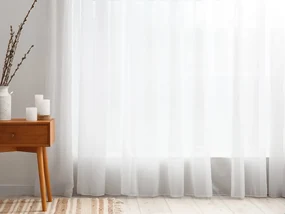 Voál biely hladký s olovkom ZAC-015 výška 250 cm Iba metráž