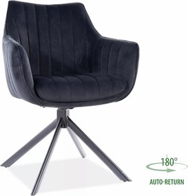 SI Azalia Velvet stolička čierna