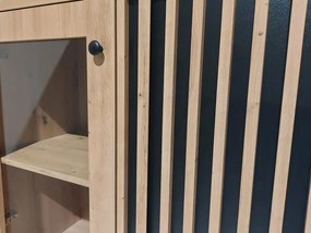 Moderný nábytok do obývačky Sigeren I, Osvetlenie: osvetlenie LED, Farby:: dub artisan / dub artisan + čierna