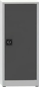 Dielenská policová skriňa na náradie KOVONA, 2 police, zváraná, 508 x 400 x 1150 mm, sivá / grafit