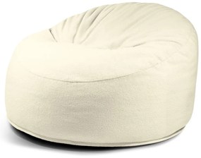 Krémový sedací vak z textílie buklé Om 110 – SLOWDOWN