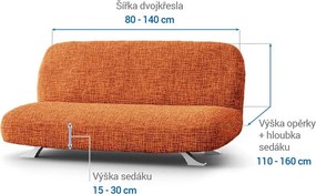 Bielastické poťahy GRAFITI NOVÉ tehlové dvojkreslo s drevenými rúčkami (š. 80 - 140 cm)