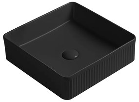 Mexen Grovo, ryhované umývadlo na dosku 37 × 37 cm, čierna matná, 22303785