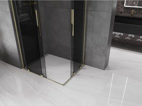 Mexen Velar L Duo, sprchový kút s posuvnými dverami 90 x 80 cm, 8mm šedé sklo, zlatá lesklá, 871-090-080-02-43-50