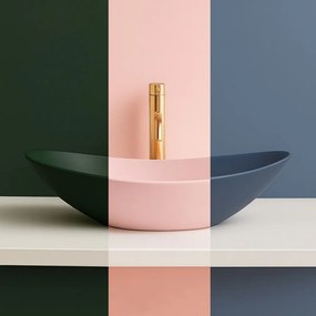 Rea Royal, umývadlo na dosku 615x355x155 mm, ružová matná, REA-U6374