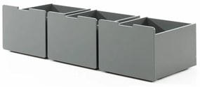 Sivé zásuvky pod detskú posteľ 3 ks Pino – Vipack