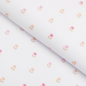 Biante Teflónový štvorcový obrus TF-115 Farebné tulipániky na bielom 80x80 cm