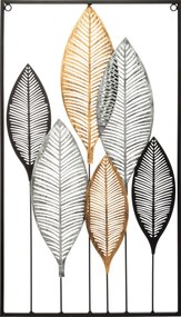 Kovová dekorácia na stenu Leafs 37x65 cm