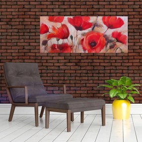 Obraz - Vlčie maky (120x50 cm)