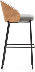 Sivá/v prírodnej farbe barová stolička (výška sedadla 77 cm) Eamy – Kave Home