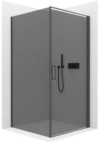 CERANO - Sprchovací kút Porte Ľ/P - 8 mm - čierna matná, grafitové sklo - 80x90 cm - krídlový, CER-CER-8050BD7491