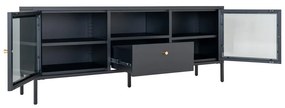 Čierny kovový TV stolík 150x60x35 cm Dalby – House Nordic