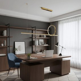 Toolight Toolight, LED závesné osvetlenie 100cm, 25W, 3000K, 2000lm, LHJ111-CP C, zlatá matná, OSW-50071