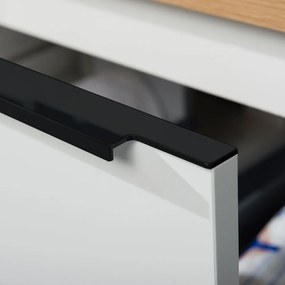 Mereo, Mereo Mailo, kúpeľňová skrinka 61 cm, čierne madlo, Multidecor, Betón Chicago tmavosivý, MER-CN590SBBCS2