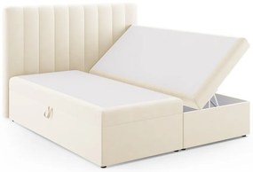 Béžová boxspring posteľ s úložným priestorom 180x200 cm Gina – Milo Casa
