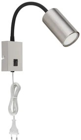 Globo 57911W - Flexibilná nástenná lampa ROBBY 1xGU10/25W/230V čierna/chróm