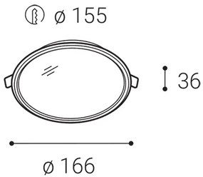 LED2 Zápustné bodové LED osvetlenie EASY, 12W, teplá biela, okrúhle, biele