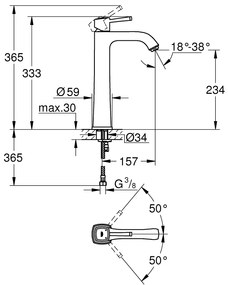 GROHE Grandera - Páková umývadlová batéria, veľkosť XL, chróm 23313000