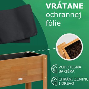 Vyvýšený záhon BOTANICA z akáciového dreva, 68x30x75cm, prírodná hnedá Casaria