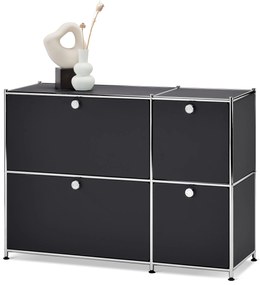 Odkladacia skrinka »CN3« so 4 výklopnými dvierkami, čierna