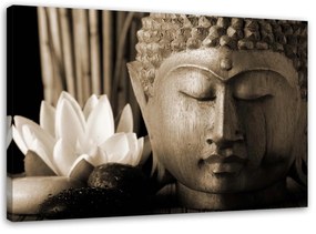 Gario Obraz na plátne Budha hlava s ľaliou Rozmery: 60 x 40 cm