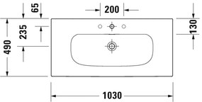 Duravit Viu - Umývadlo do nábytku 1030x490 mm, biela 2344100000