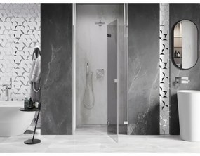 Mexen, Mexen Lunar L sklápacie pravé sprchové dvere 115 cm, transparentné, chróm - 834L-115-000-01-00-P