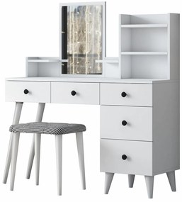 Kozmetický stolík Bela White so stoličkou