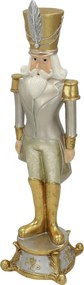 Figúrka Luskáčika 42cm silver gold