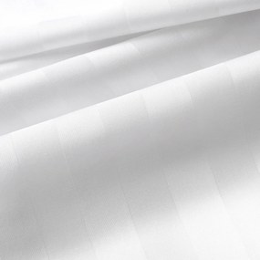 Goldea okrúhly damaškový obrus - biele prúžky so saténovým leskom Ø 100 cm