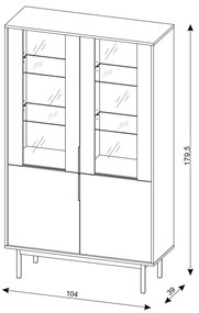 Vitrína Viva 104 cm černá
