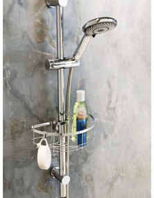 Samodržiaca kúpeľňová polička z nerezovej ocele v striebornej farbe Floresta - Wenko