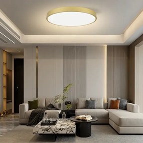 Immax NEO 07311L-LED Stmievateľné stropné svietidlo SEMPLICI 96W/230V priemer 80 cm Wi-Fi Tuya zlaté + diaľkové ovládanie