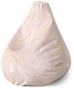Sablio Sedací vak Pear Zlaté a biele lastovičky - 70 x 95 x 15 cm