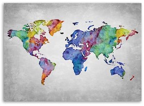 Gario Obraz na plátne Viacfarebná mapa sveta Rozmery: 60 x 40 cm