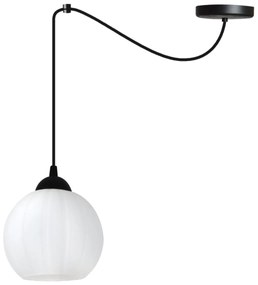 Závesné svietidlo Costa Spider, 1x biele sklenené tienidlo, b