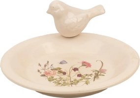 Keramické krmítko pre vtáčiky s lúčnymi kvetmi Flowers of Love M - Ø 21*10 cm