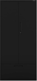 Modulárna kovová multifunkčná skriňa s vysokou zásuvkou čierna MEGAN 1950 x 900 x 400 mm