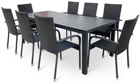 Záhradný jedálenský set Viking XL + 8x ratanová stolička Paris
