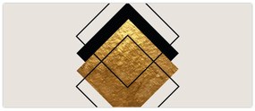 Obraz - Abstrakcia zlatá a biela N⁰1 (120x50 cm)