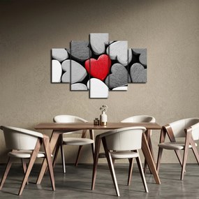 Obraz drevených srdiečok (150x105 cm)