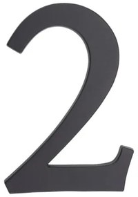 PSG 64.152 - hliníková 3D číslica 2, číslo na dom, výška 190 mm, čierna