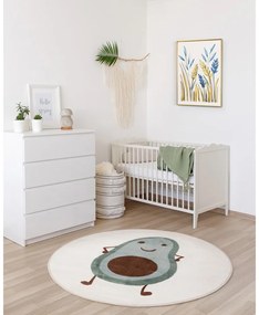 Detský koberec v mentolovej farbe/slonovinový ø100 cm Avocado Mint – FD