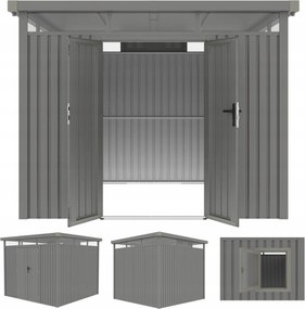 Záhradný domček na náradie z ocele Ottawa Szopa 294x294 cm, sivý, silný