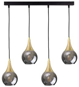Luster na lanku LACRIMA SMOKY 4xE27/60W/230V