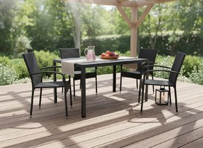 Noela Záhradný jedálenský set Viking L + 4x ratanová stolička Paris
